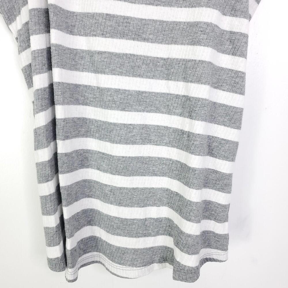 Eddie Bauer Shirt Womens Large Travex High Neck Striped Ribbed Casual Summer - Picture 3 of 8